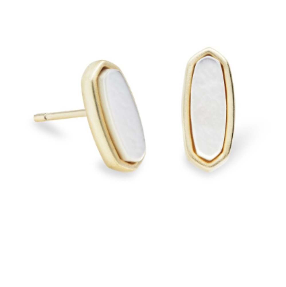 NWT Kendra Scott Mae 14k Gold Stud Earrings